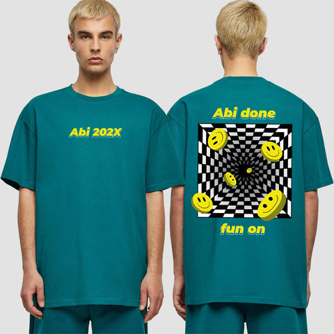 1054 "Abi done" Abi Oversize T-Shirt beidseitig bedruckt