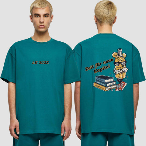 1057 "neue Kapitel" Abschluss Oversize T-Shirt beidseitig bedruckt