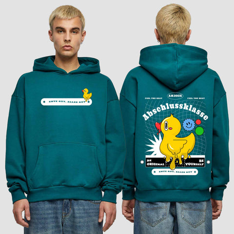 1053 "Ente gut, alles gut" Abschluss Premium Oversize Hoodie beidseitig bedruckt