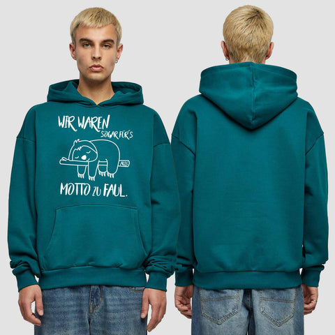 1010 "zu faul" Abschluss Premium Oversize Hoodie einseitig bedruckt