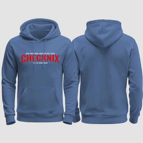 1029 "Checknix" Abschluss regular College Hoodie einseitig bedruckt