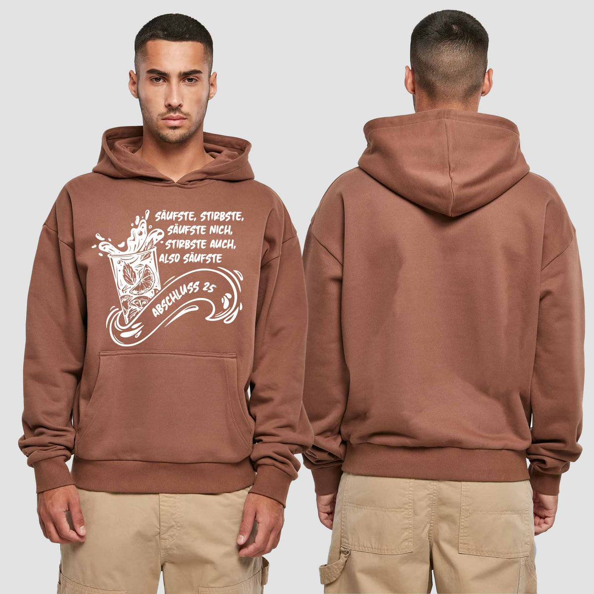 1048 "Säufste" Abschluss Premium Oversize Hoodie einseitig bedruckt