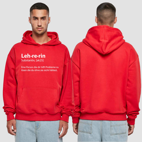 1050 "Definition Lehrerin" Abschluss Premium Oversize Hoodie einseitig bedruckt