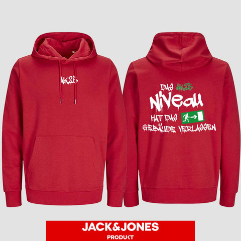 1035 "Das Niveau" Abschluss Hoodie by Jack&Jones beidseitig bedruckt
