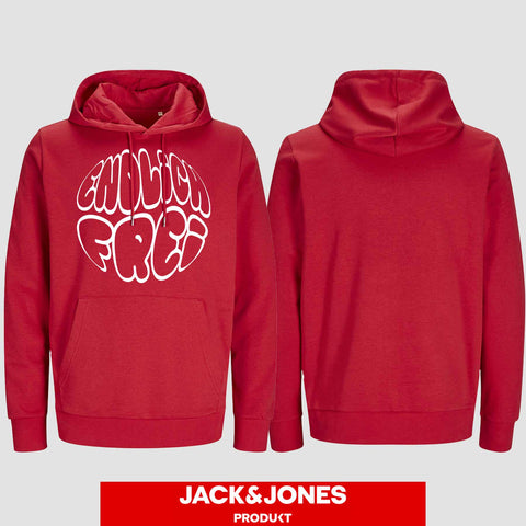 1034 "Endlich frei" Abschluss / ABI Hoodie by Jack&Jones einseitig bedruckt