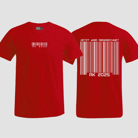 1027 "Barcode" Abschlussklasse T-Shirt beidseitig bedruckt