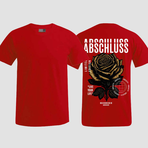1041 "Streetwear Rose" Abschluss T-Shirt einseitig bedruckt