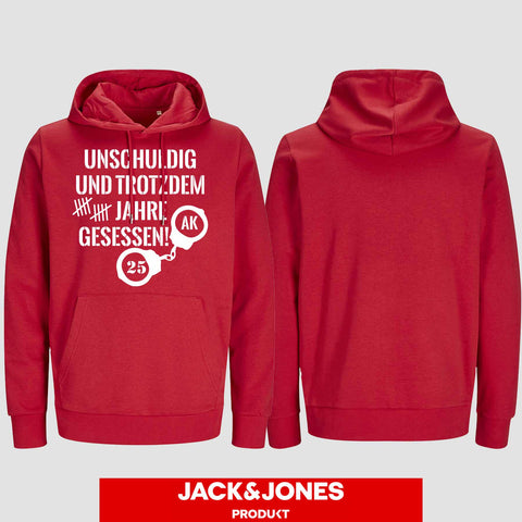 1008 "Unschuldig gesessen" Abschluss Hoodie by Jack&Jones einseitig bedruckt