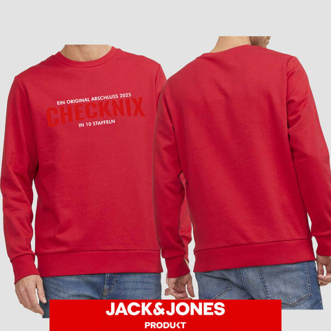 1029 "Checknix" Abschluss Sweatshirt by Jack&Jones einseitig bedruckt