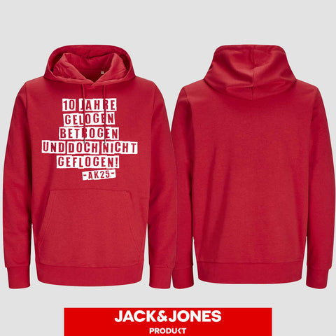 1031 "gelogen und betrogen" Abschluss Hoodie by Jack&Jones einseitig bedruckt