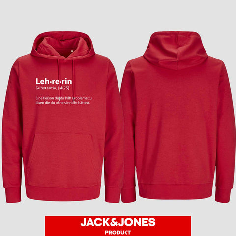 1050 "Definition Lehrerin" Abschluss Hoodie by Jack&Jones einseitig bedruckt