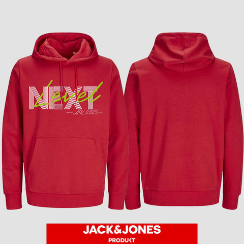1045 "Next Level" Abschluss Hoodie by Jack&Jones einseitig bedruckt
