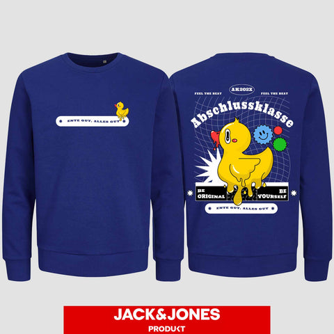 1053 "Ente gut, alles gut" Abschluss Sweatshirt by Jack&Jones beidseitig bedruckt