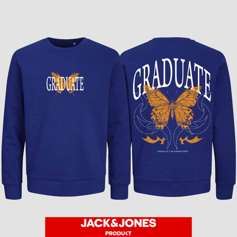 1052 "Graduate" Abschluss Sweatshirt by Jack&Jones beidseitig bedruckt