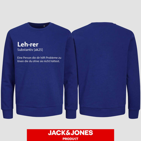 1049 "Definition Lehrer" Abschluss Sweatshirt by Jack&Jones einseitig bedruckt