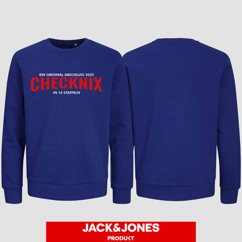 1029 "Checknix" Abschluss Sweatshirt by Jack&Jones einseitig bedruckt
