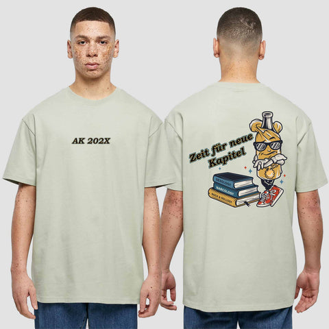 1057 "neue Kapitel" Abschluss Oversize T-Shirt beidseitig bedruckt