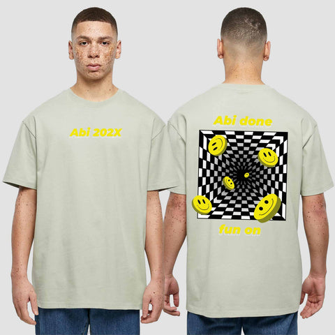 1054 "Abi done" Abi Oversize T-Shirt beidseitig bedruckt