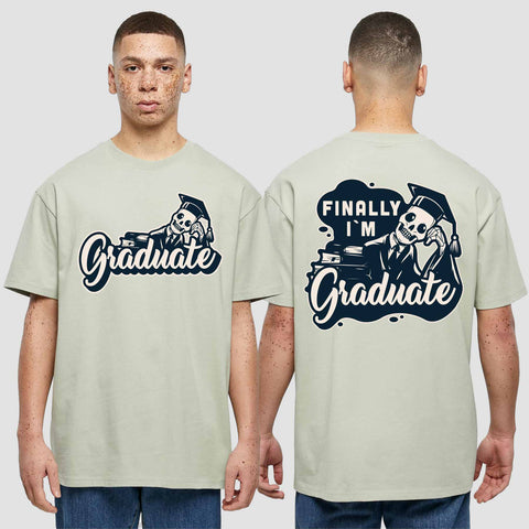 1059 "Finally" Abschluss Oversize T-Shirt beidseitig bedruckt