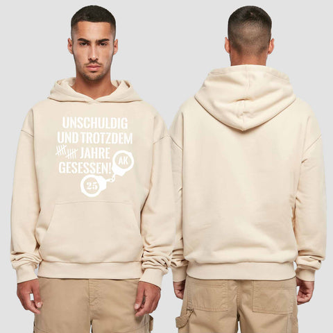 1008 "10 Jahre unschuldig" Abschluss Premium Oversize Hoodie einseitig bedruckt