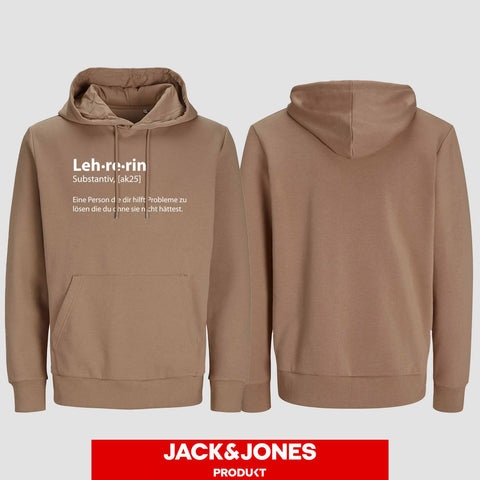 1050 "Definition Lehrerin" Abschluss Hoodie by Jack&Jones einseitig bedruckt