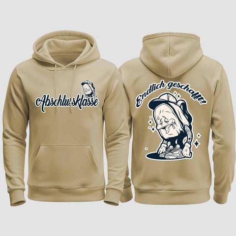 1058 "Endlich" Abschluss regular College Hoodie beidseitig bedruckt