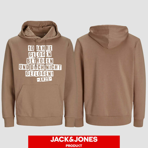 1031 "gelogen und betrogen" Abschluss Hoodie by Jack&Jones einseitig bedruckt