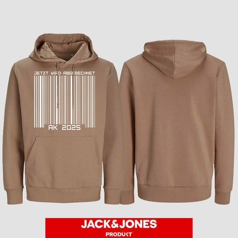 1026 "Barcode" Abschluss Hoodie by Jack&Jones einseitig bedruckt