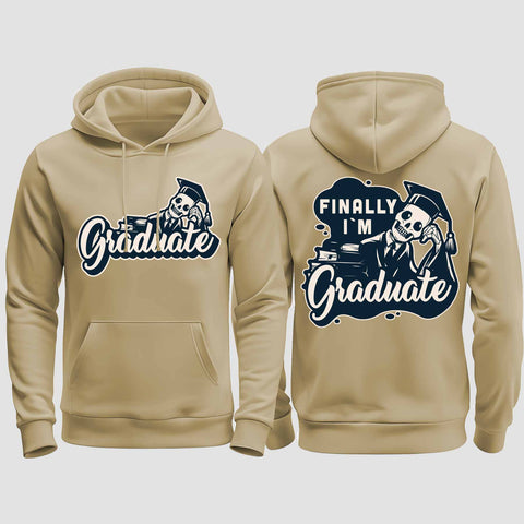1059 "Finally" Abschluss regular College Hoodie beidseitig bedruckt