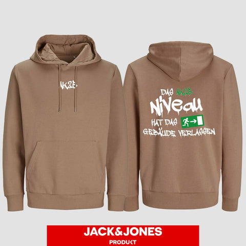 1035 "Das Niveau" Abschluss Hoodie by Jack&Jones beidseitig bedruckt