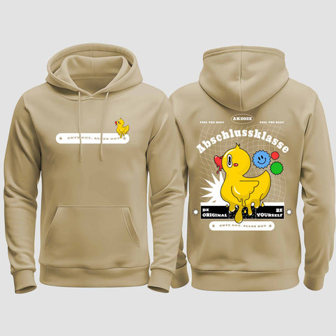 1053 "Ente gut, alles gut" Abschluss regular College Hoodie beidseitig bedruckt
