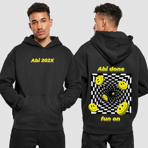 1054 "Abi done" Abi Premium Oversize Hoodie beidseitig bedruckt