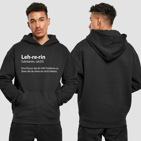 1050 "Definition Lehrerin" Abschluss Premium Oversize Hoodie einseitig bedruckt