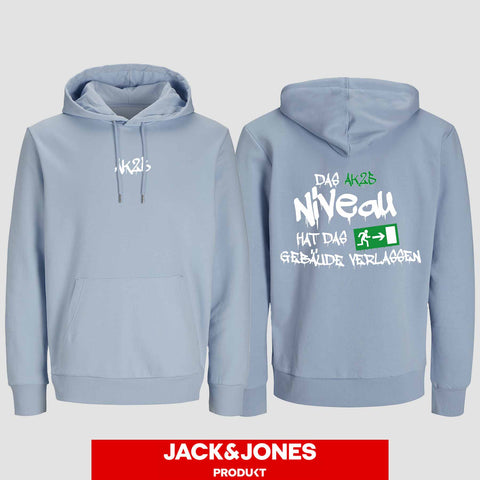 1035 "Das Niveau" Abschluss Hoodie by Jack&Jones beidseitig bedruckt