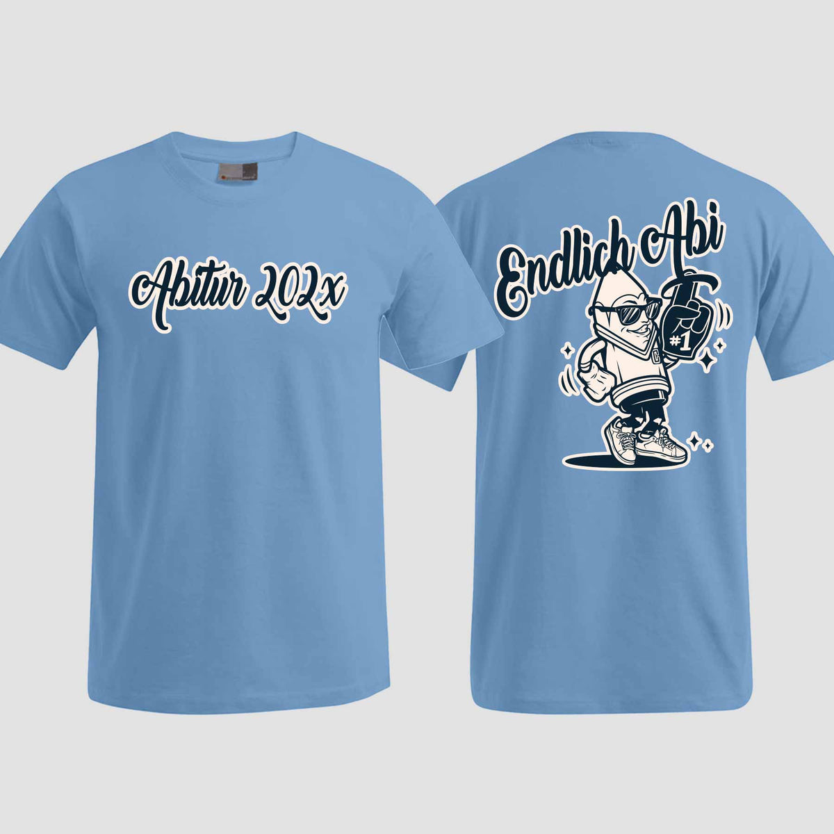 1060 "Endlich Abi" Abi T-Shirt beidseitig bedruckt