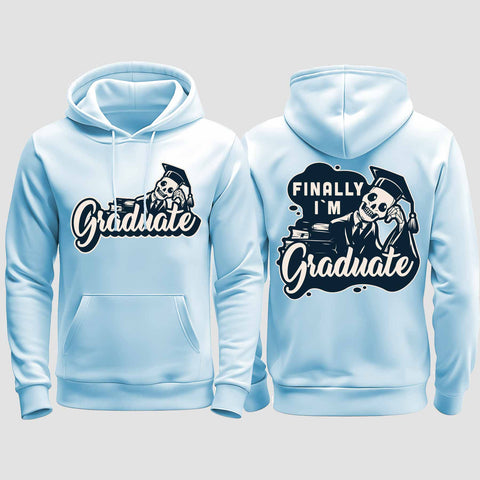1059 "Finally" Abschluss regular College Hoodie beidseitig bedruckt