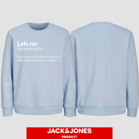 1049 "Definition Lehrer" Abschluss Sweatshirt by Jack&Jones einseitig bedruckt