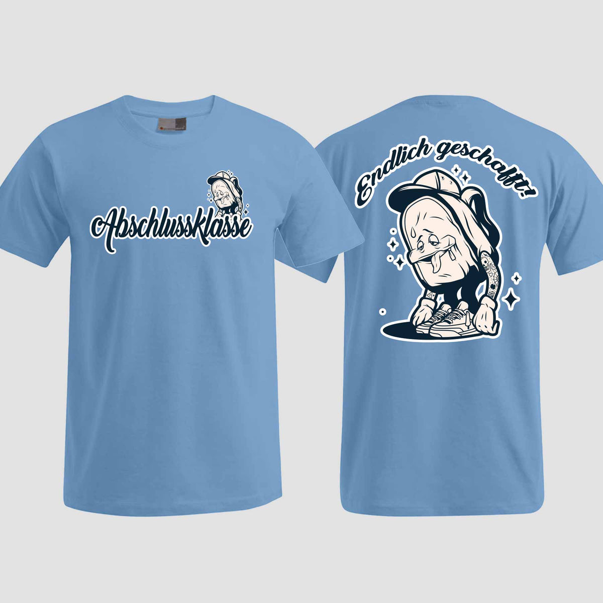 1058 "Endlich" Abschluss T-Shirt beidseitig bedruckt