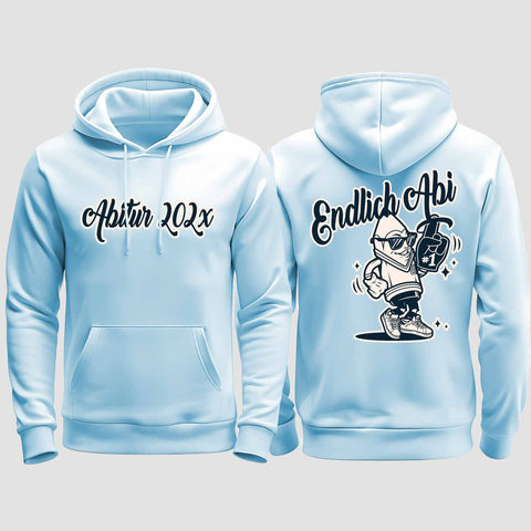 1060 "Endlich Abi" Abschluss regular College Hoodie beidseitig bedruckt