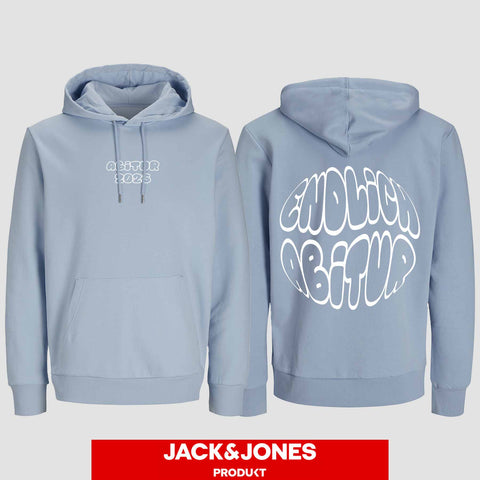 1037 "Endlich Abitur" Abi Hoodie by Jack&Jones beidseitig bedruckt
