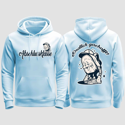 1058 "Endlich" Abschluss regular College Hoodie beidseitig bedruckt