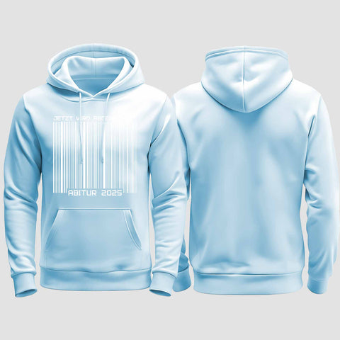 1025 "Barcode Abi" Abi regular College Hoodie einseitig bedruckt
