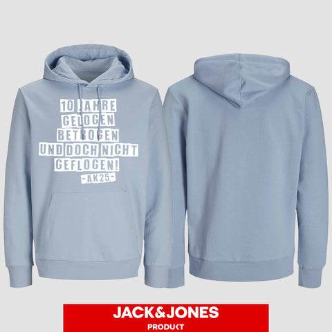 1031 "gelogen und betrogen" Abschluss Hoodie by Jack&Jones einseitig bedruckt