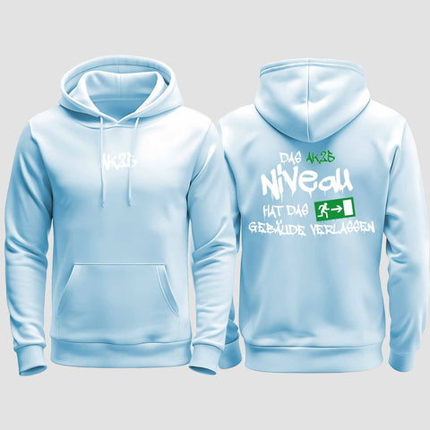 1035 "das Niveau" Abschluss regular College Hoodie beidseitig bedruckt