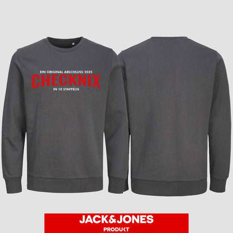 1029 "Checknix" Abschluss Sweatshirt by Jack&Jones einseitig bedruckt