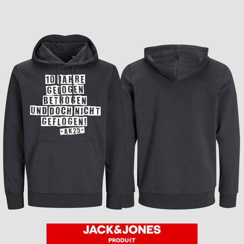 1031 "gelogen und betrogen" Abschluss Hoodie by Jack&Jones einseitig bedruckt
