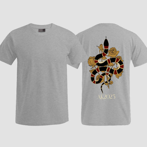 1042 "Streetwear Snake" Abschluss T-Shirt einseitig bedruckt