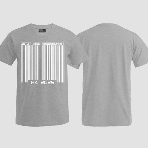 1026 "Barcode" Abschlussklasse T-Shirt einseitig bedruckt