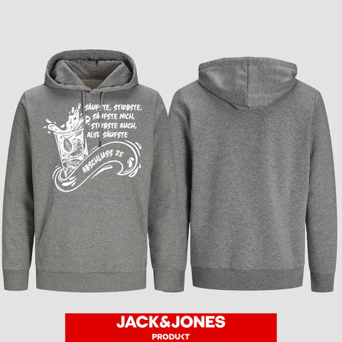1048 "Säufste" Abschluss Hoodie by Jack&Jones einseitig bedruckt