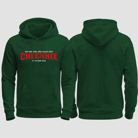 1029 "Checknix" Abschluss regular College Hoodie einseitig bedruckt
